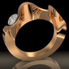 Bague diamants 3,75 carats, réalisation prototypage 5 axes, conception Paris Diamant Direct
